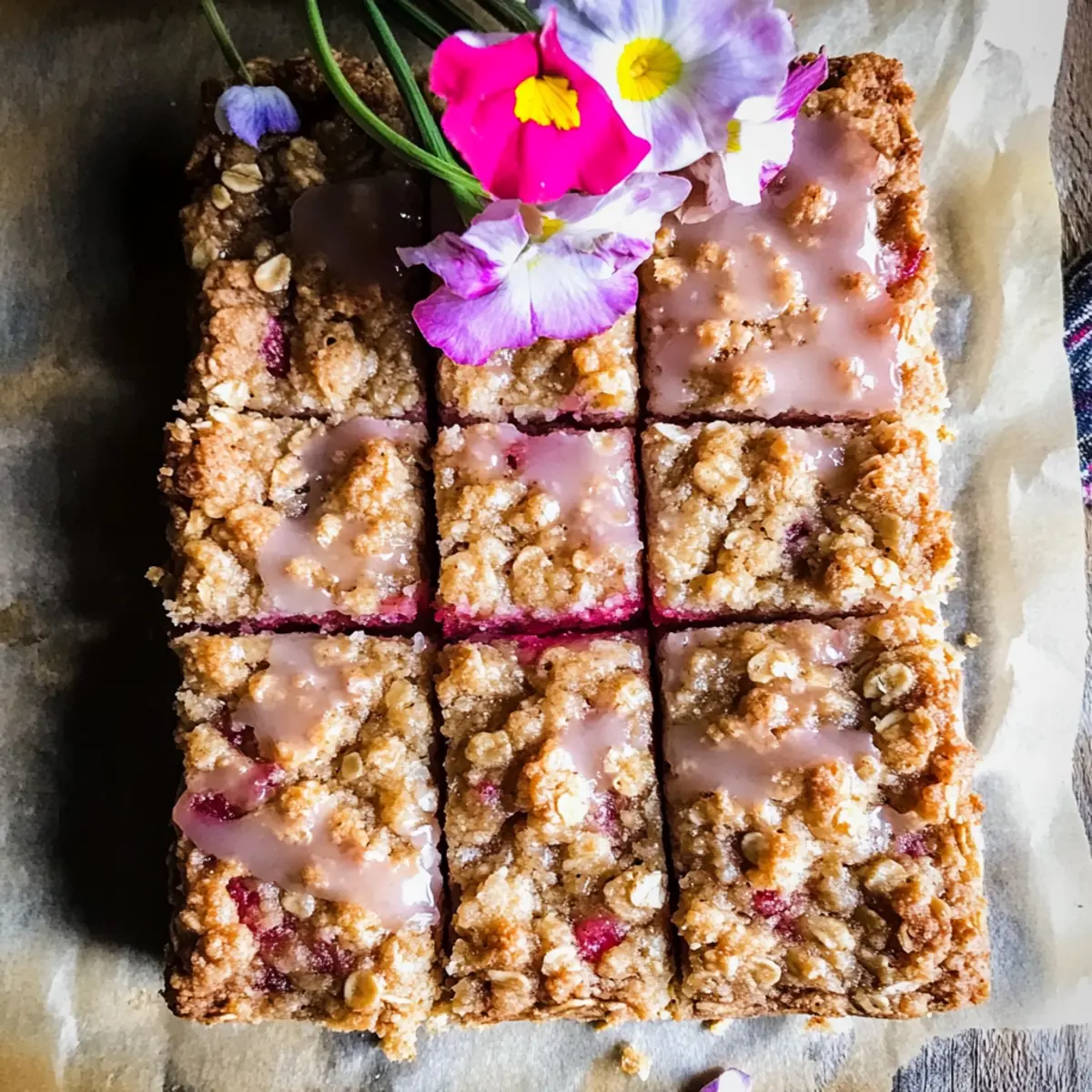 Rhubarb Oatmeal Bars