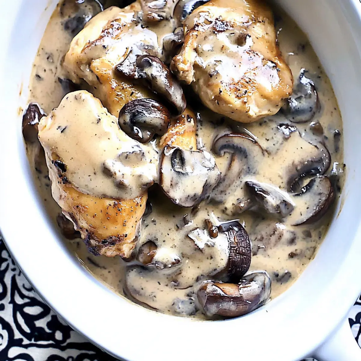 Portobello Chicken in the Slow Cooker