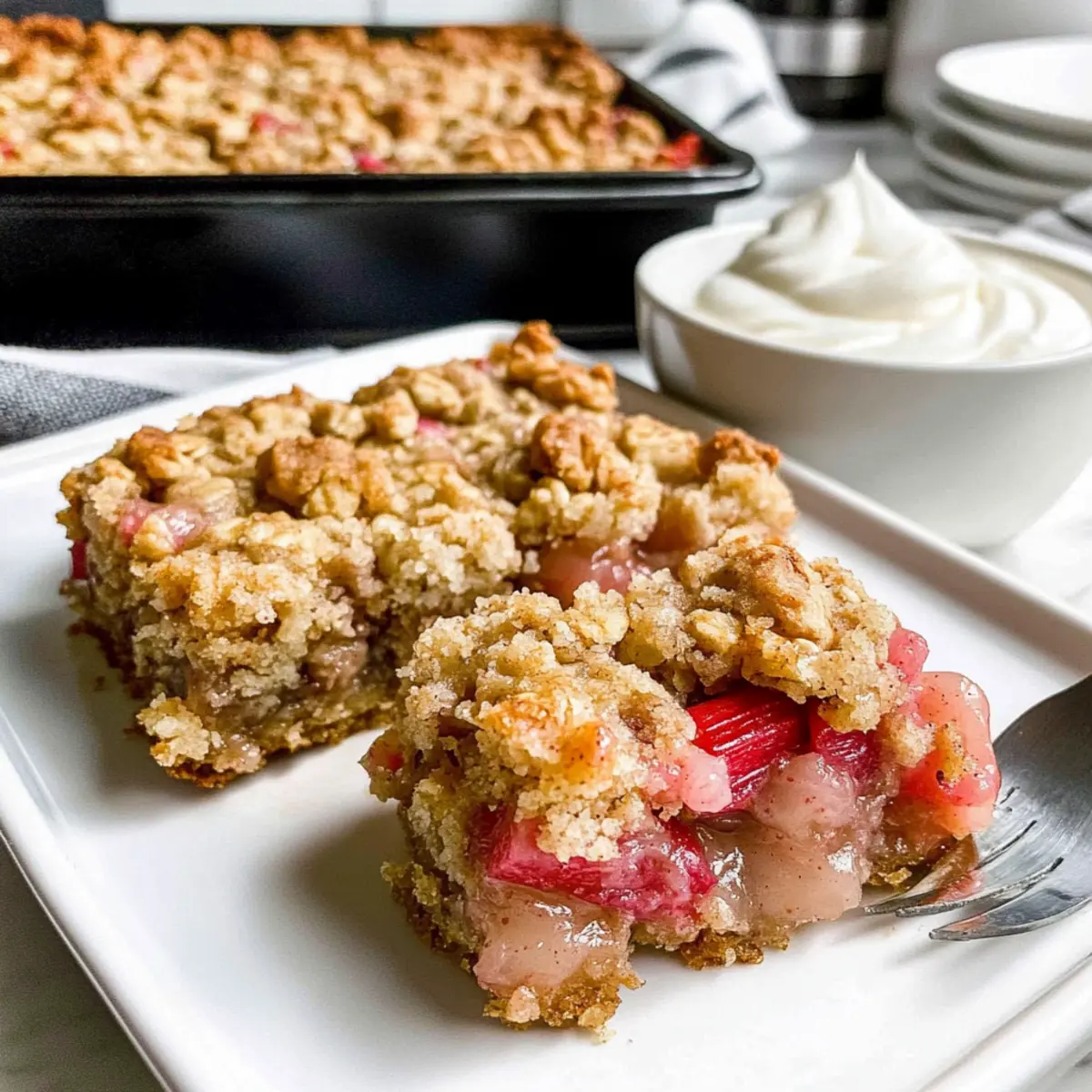 Rhubarb Oatmeal Bars