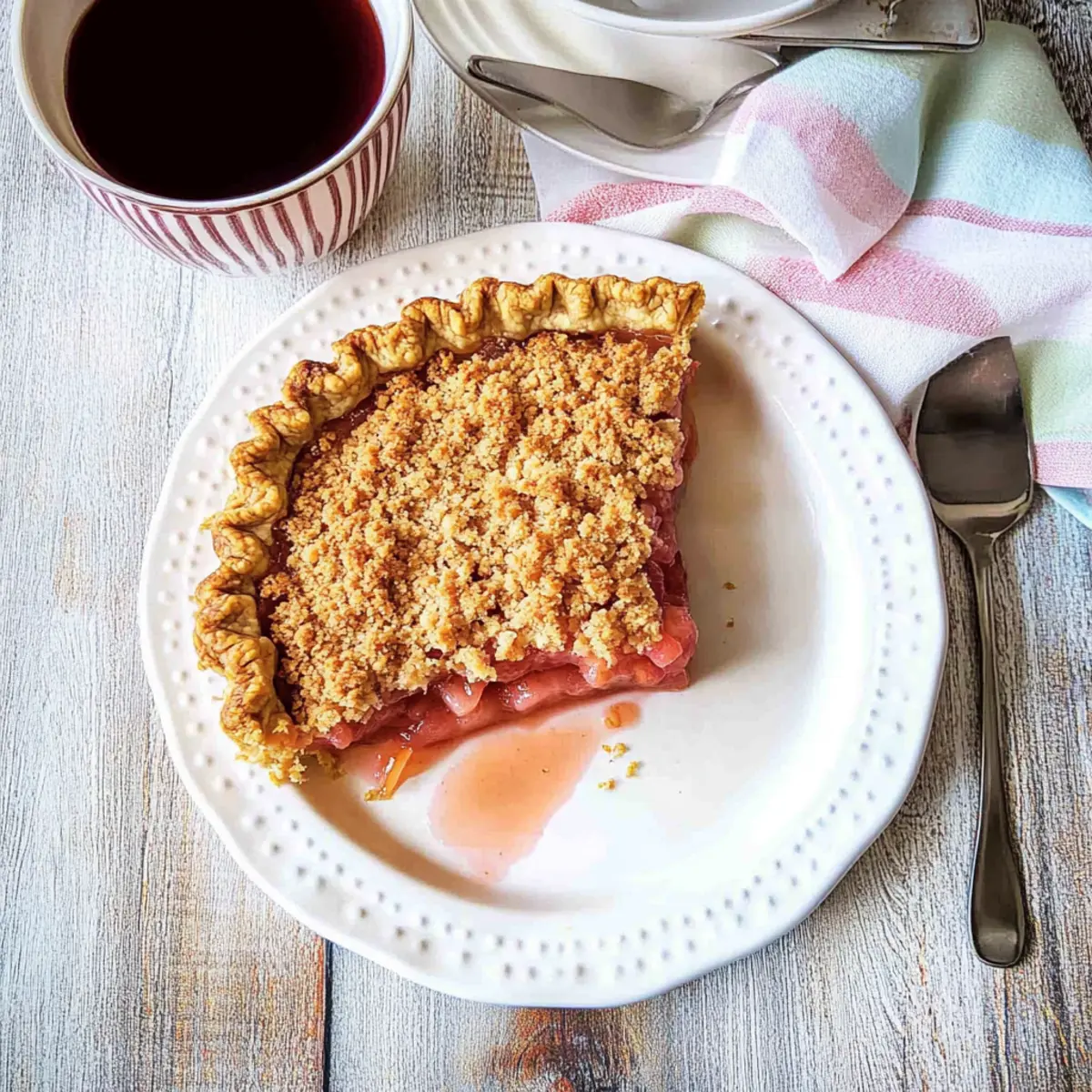 Strawberry Rhubarb Crumble Pie