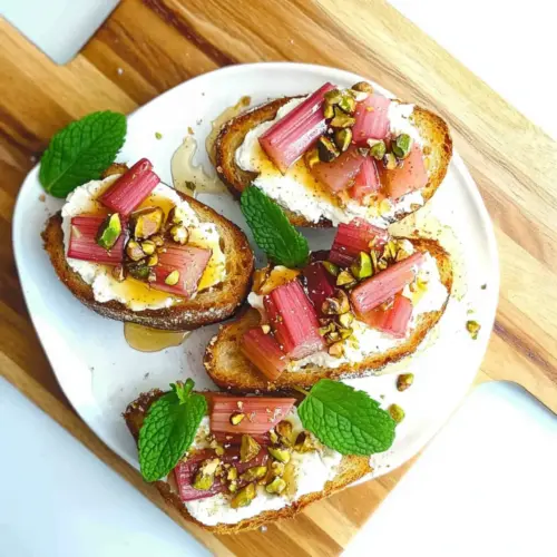 Honey roasted rhubarb toast