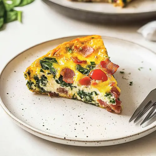 Cheesy Bacon Spinach Frittata