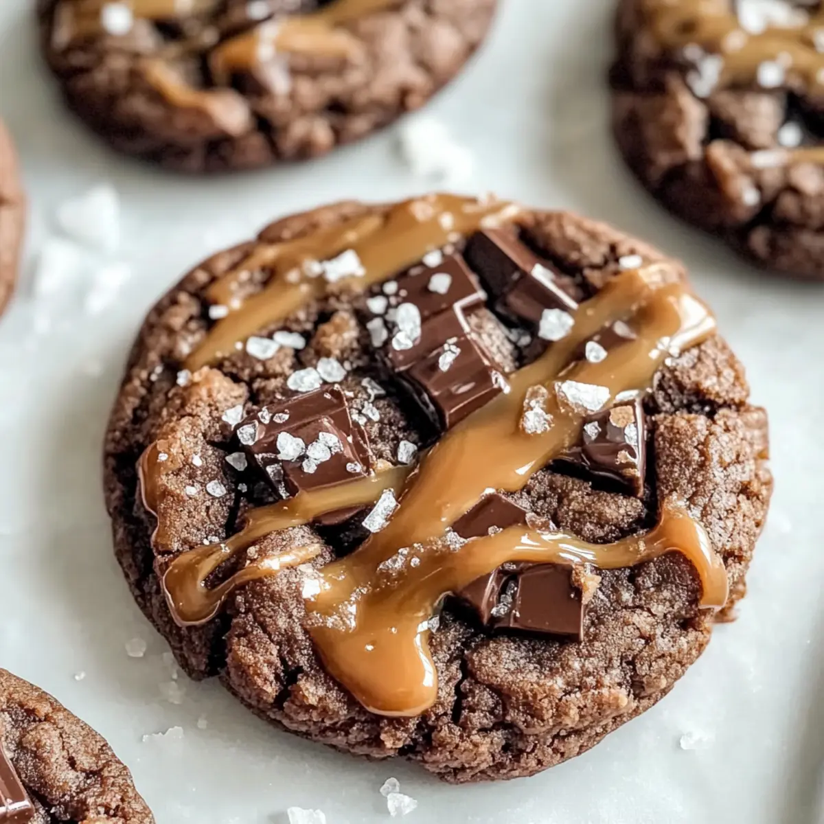 Double Chocolate Salted Caramel Cookies