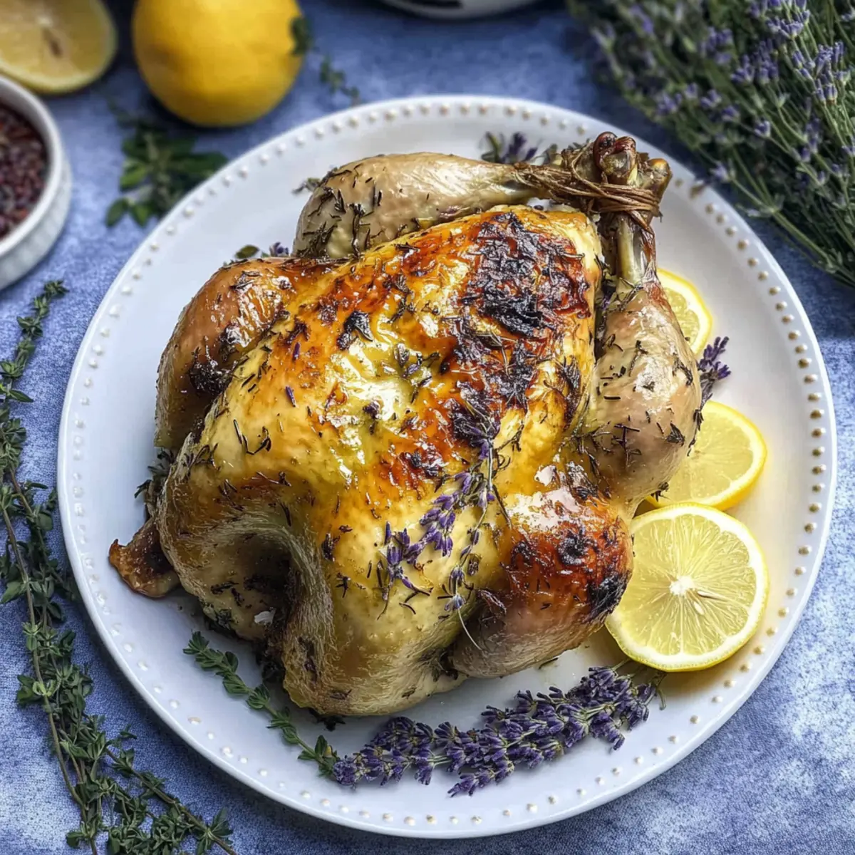 Lavender Herb Butter Roasted Chicken