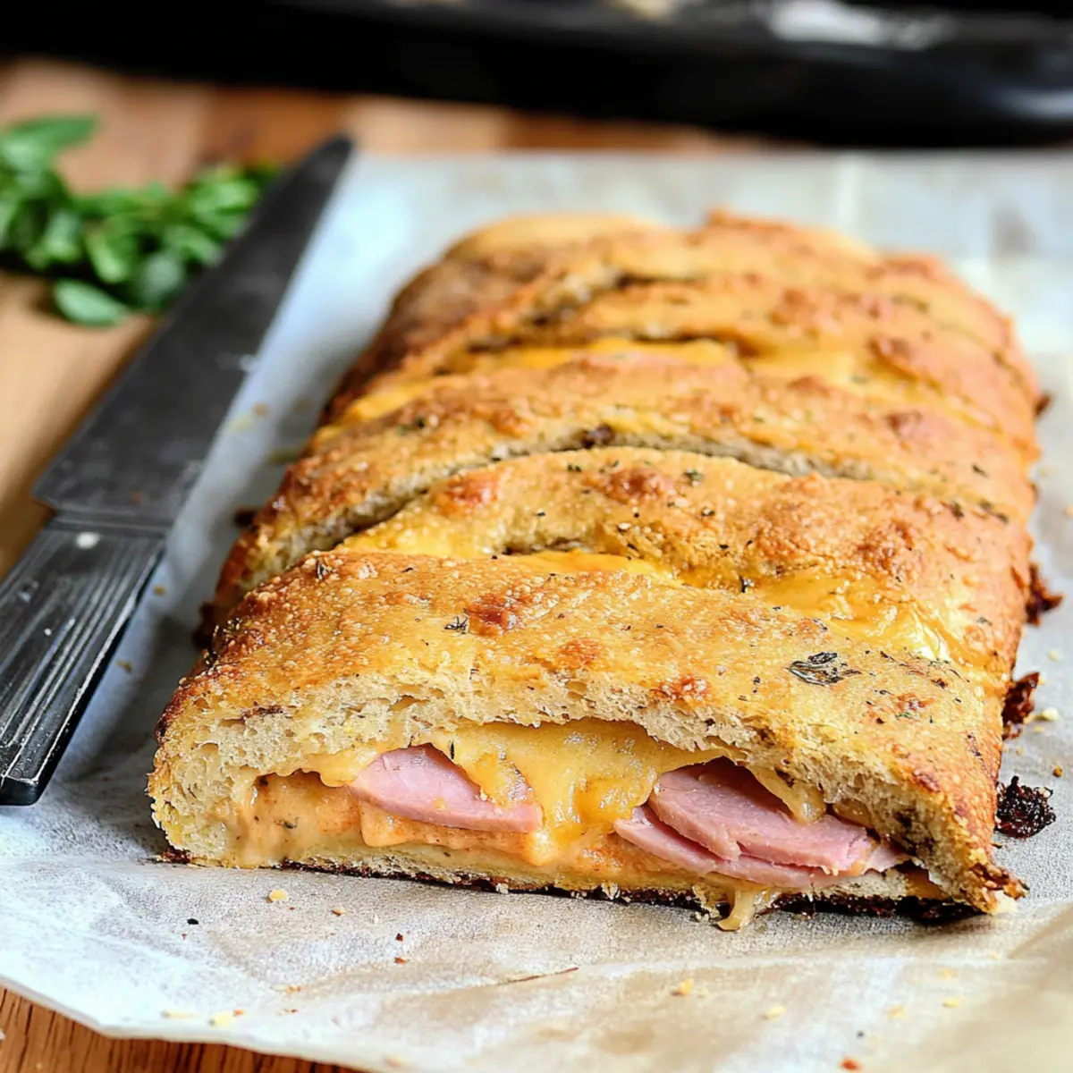 Ham and Cheese Keto Stromboli
