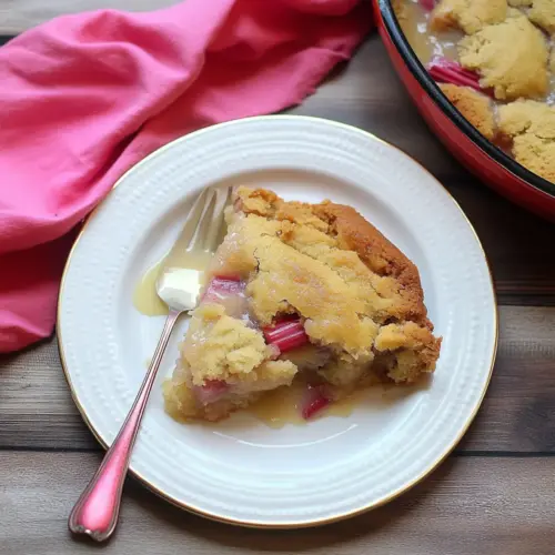 Magic rhubarb pudding cake