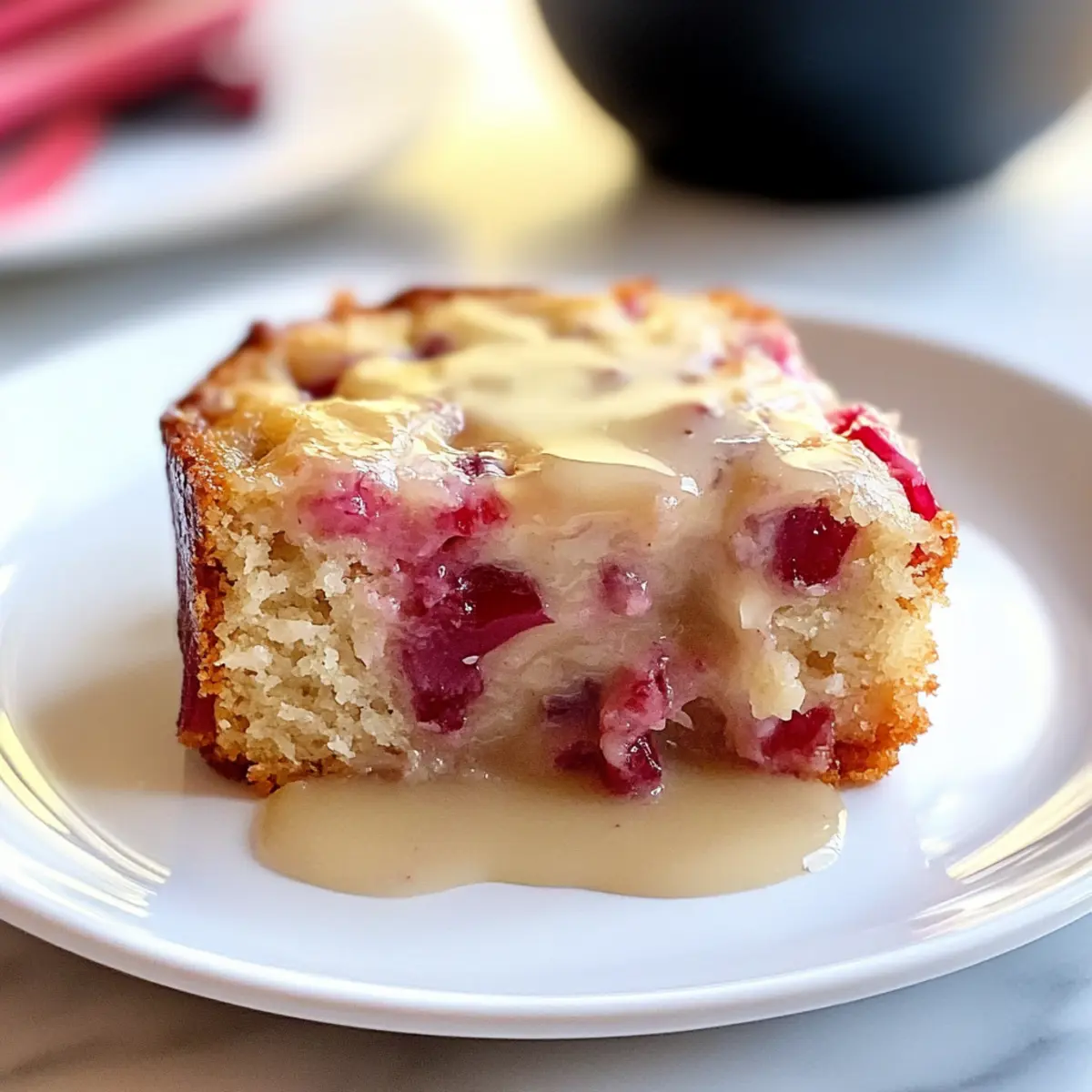 Rhubarb Cake with Butter Sauce