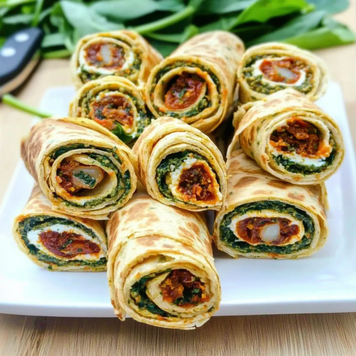 Sun-Dried Tomato Pesto Tortilla Rollups