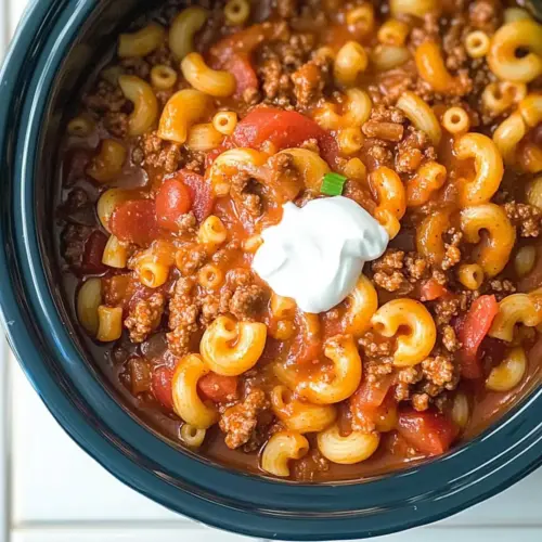 Chili Mac in the Slow Cooker