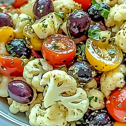 Mediterranean Marinated Cauliflower Salad