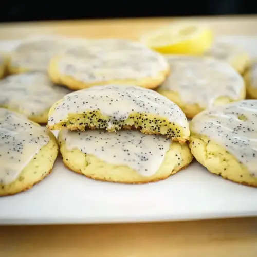 Iced Lemon Poppy Seed Cookies