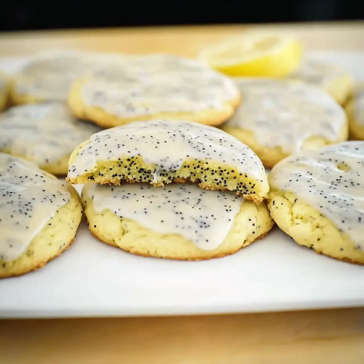 Iced Lemon Poppy Seed Cookies