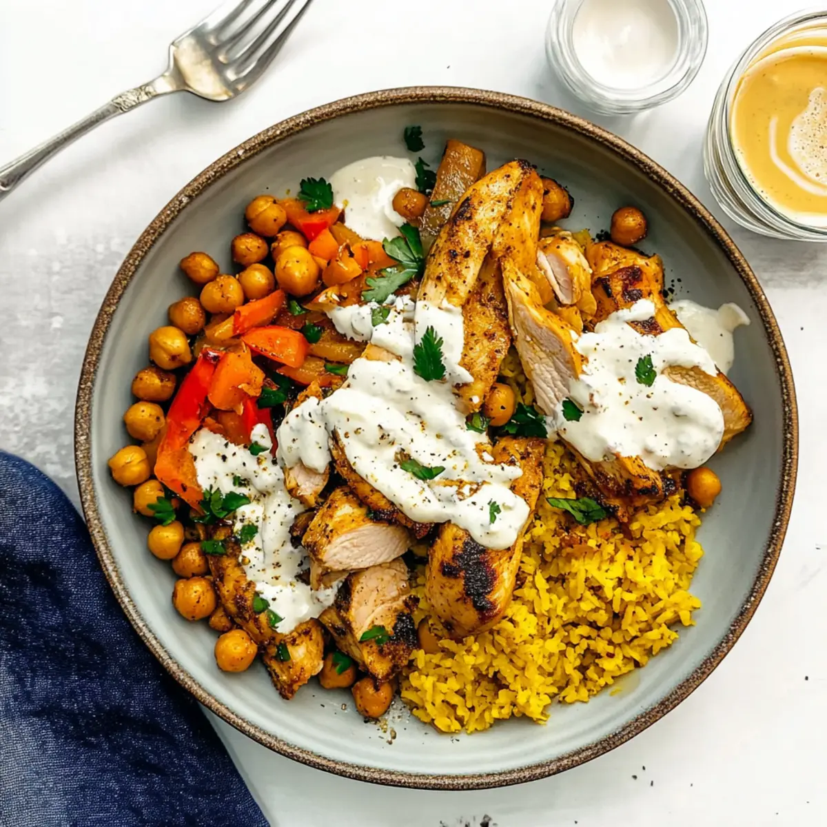 Chicken Shawarma Chickpea Bowls