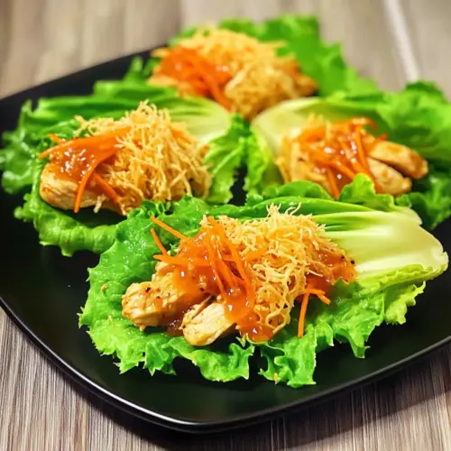 Honey Sriracha Chicken Lettuce Wrap