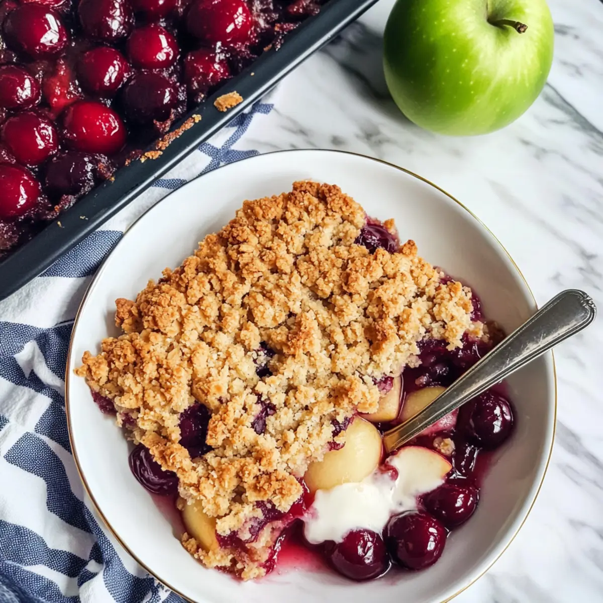 Cherry and Apple Crumble with Oats