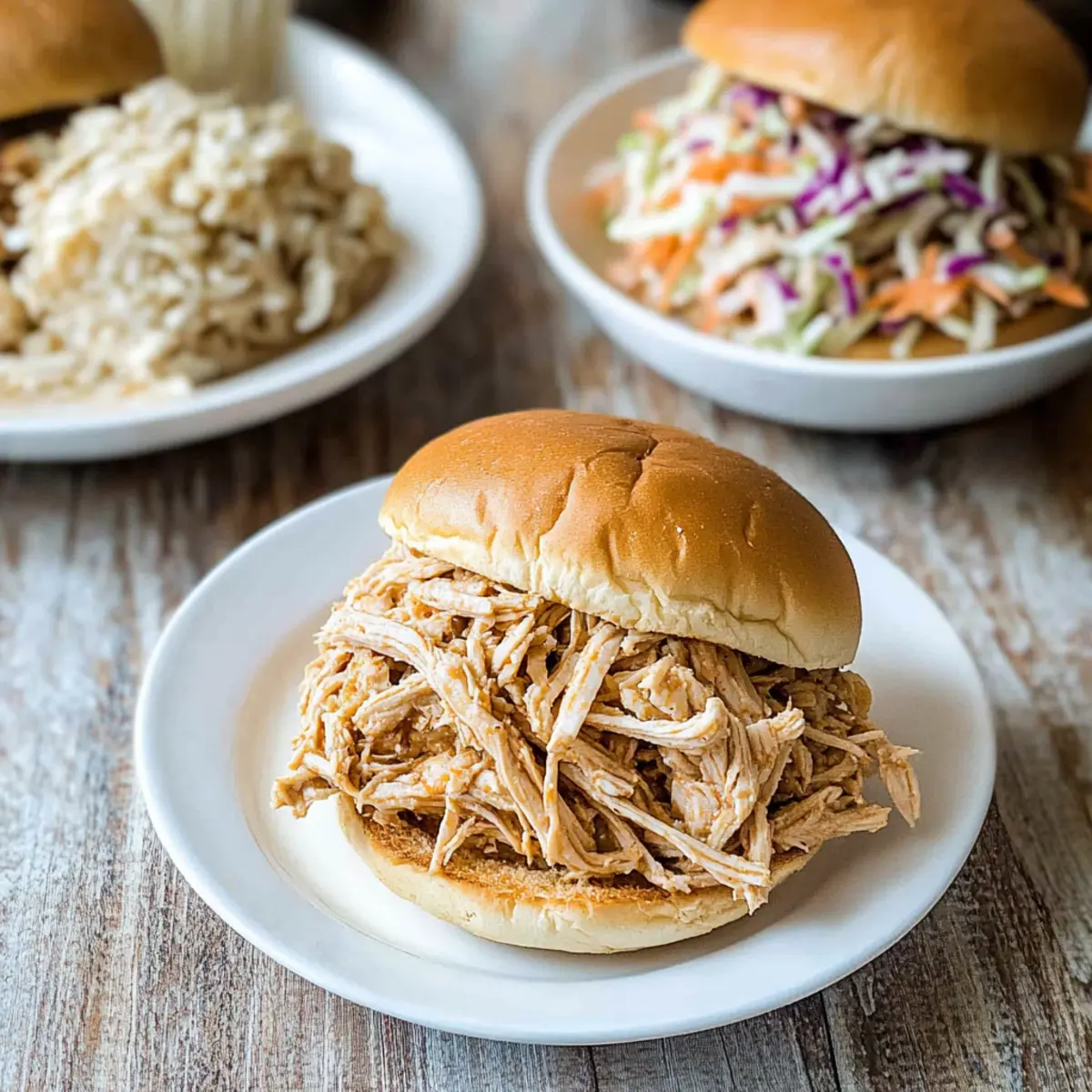 Shredded BBQ Chicken Sandwiches