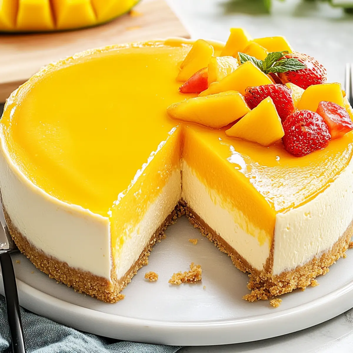 No-Bake Mango Cheesecake