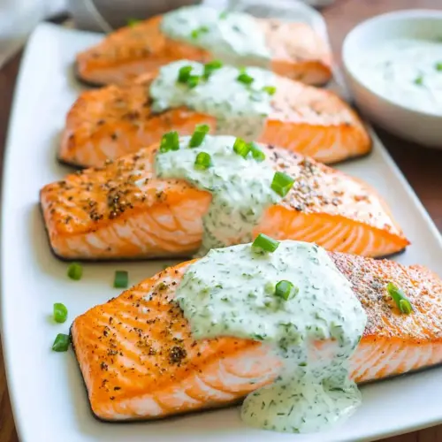 Pan Seared Salmon with Basil Tzatziki