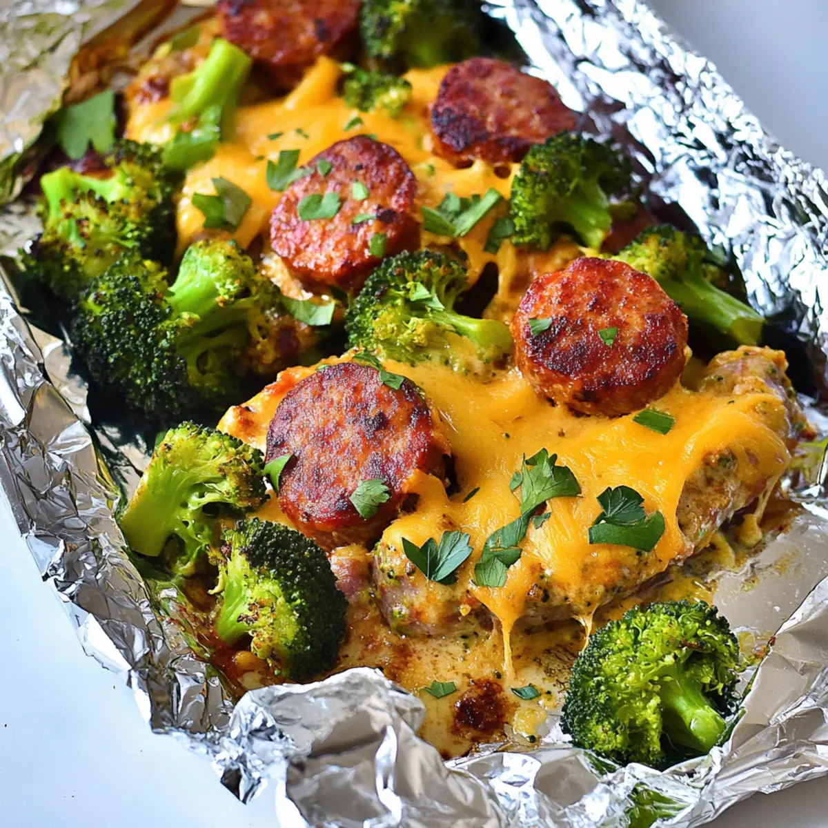 Sausage Broccoli Foil Packets