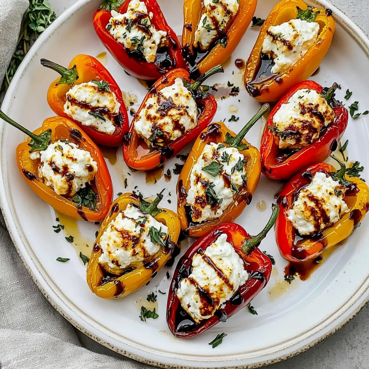 Roasted Goat Cheese Stuffed Mini Peppers