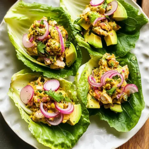 Greek Yogurt Chicken Salad Lettuce Wraps