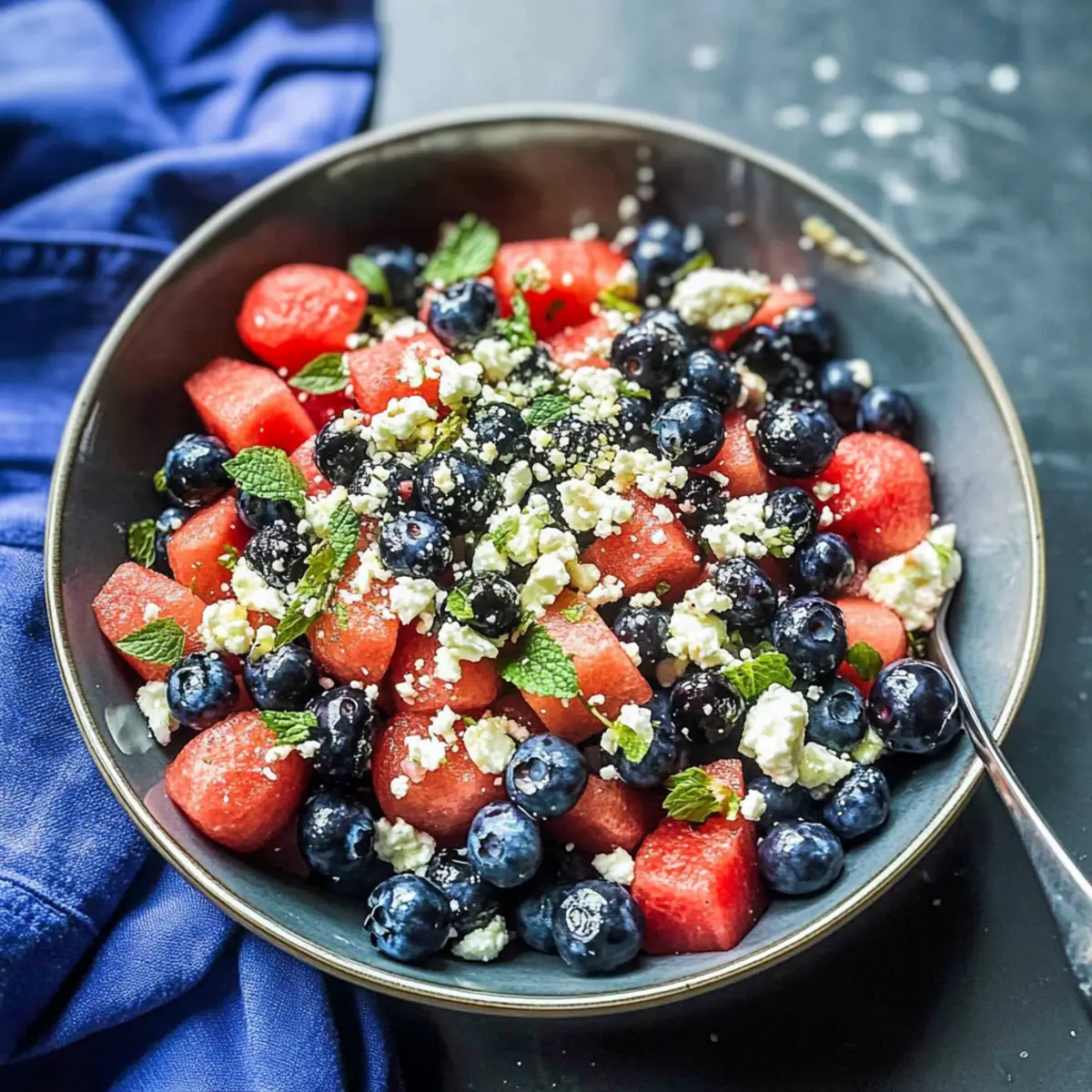 Watermelon, Blueberry, and Feta Salad