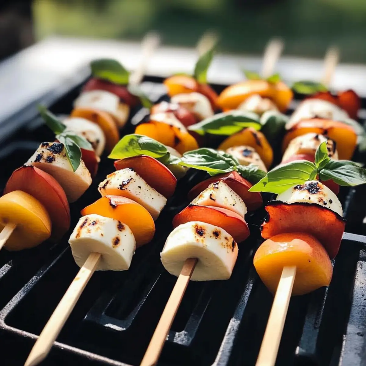 Peach Caprese Skewers