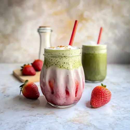Iced Strawberry Matcha Latte