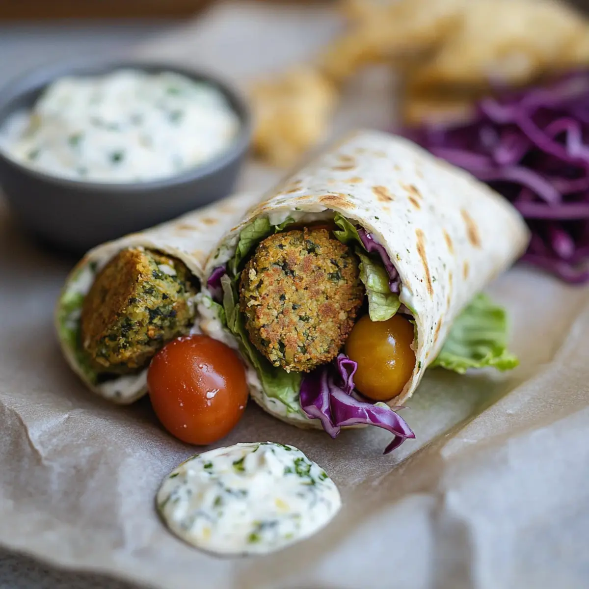 Falafel Wrap with Tzatziki Sauce