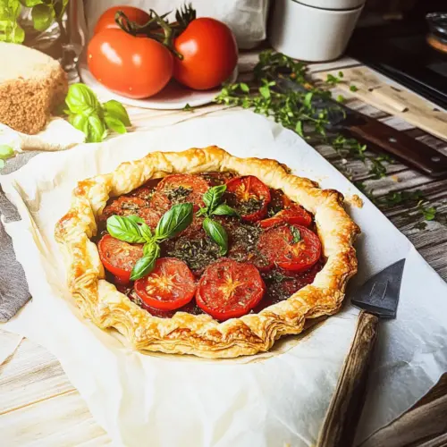 French rustic tomato tart