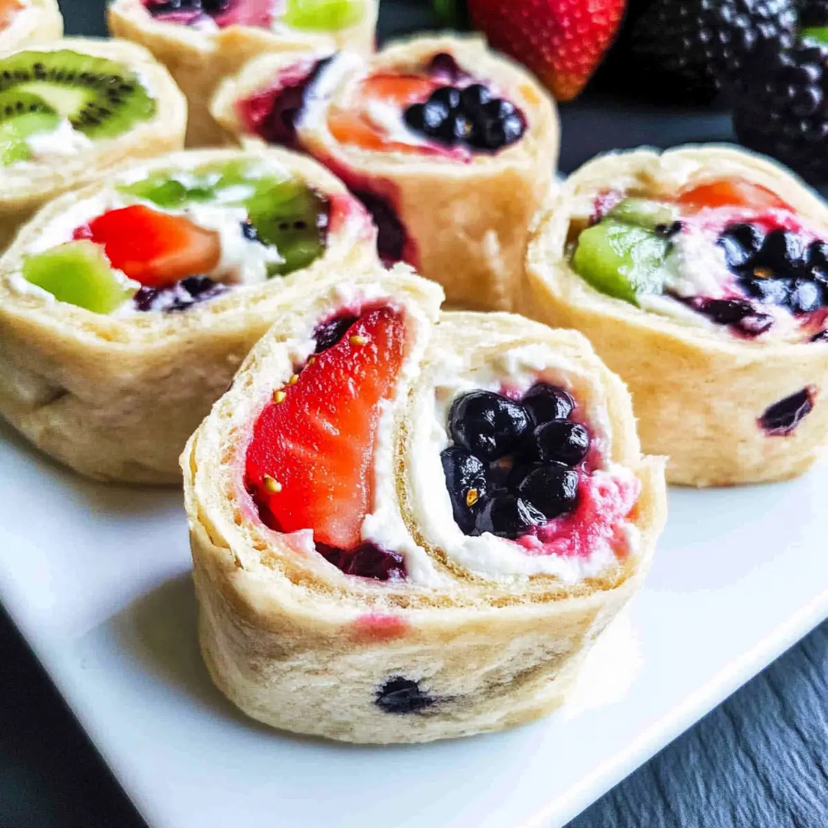 Fruit Pinwheels with Cream Cheese and Berries