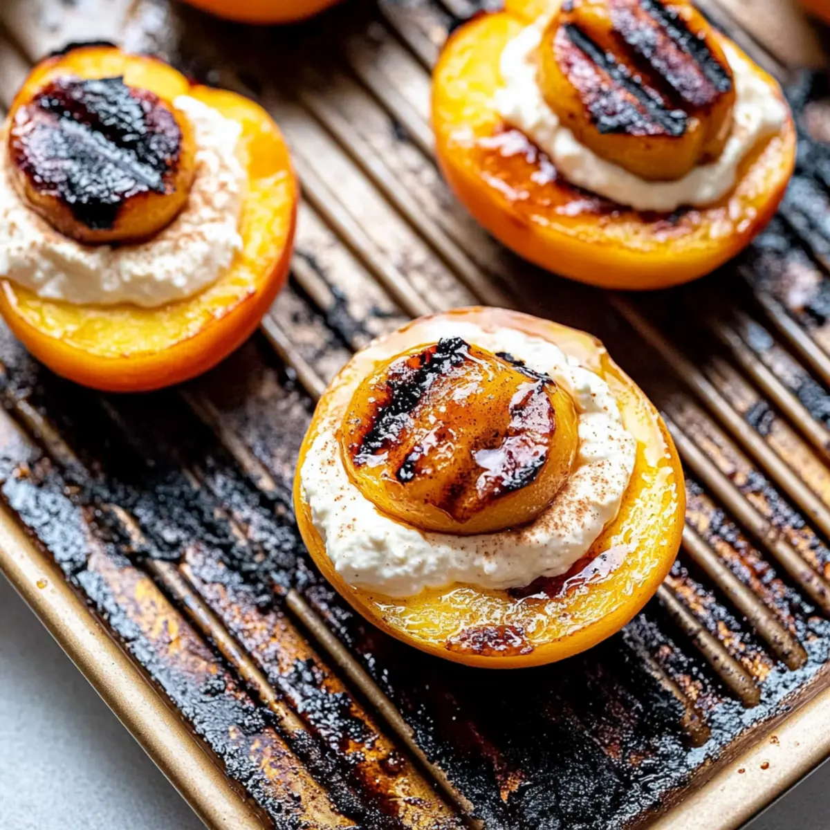 Grilled Peaches with Cinnamon Honey Ricotta