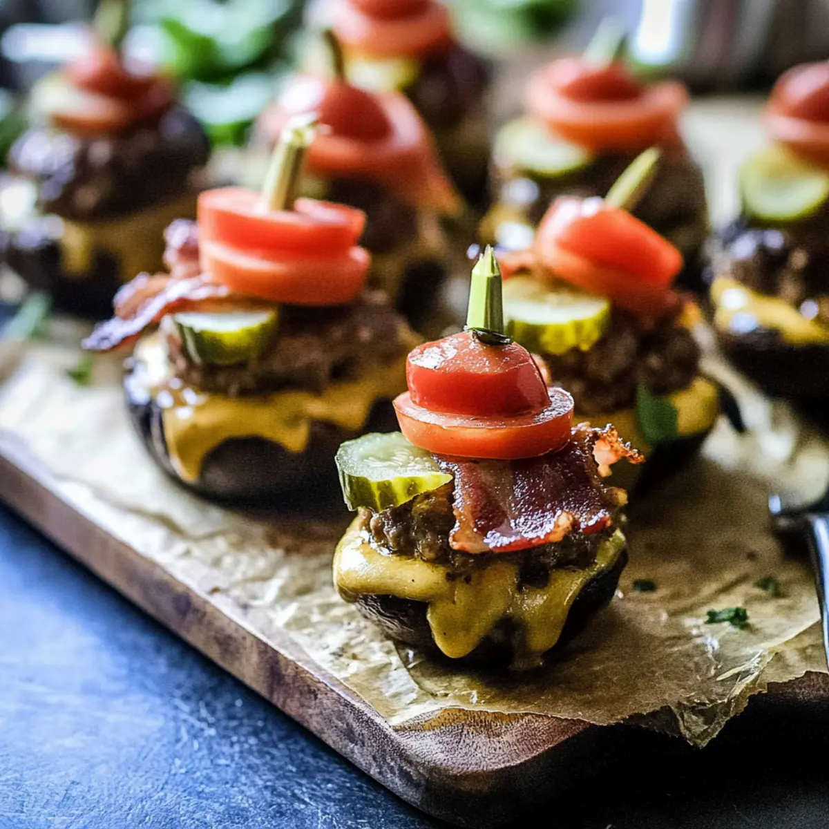 Bacon Cheeseburger Stuffed Mushrooms