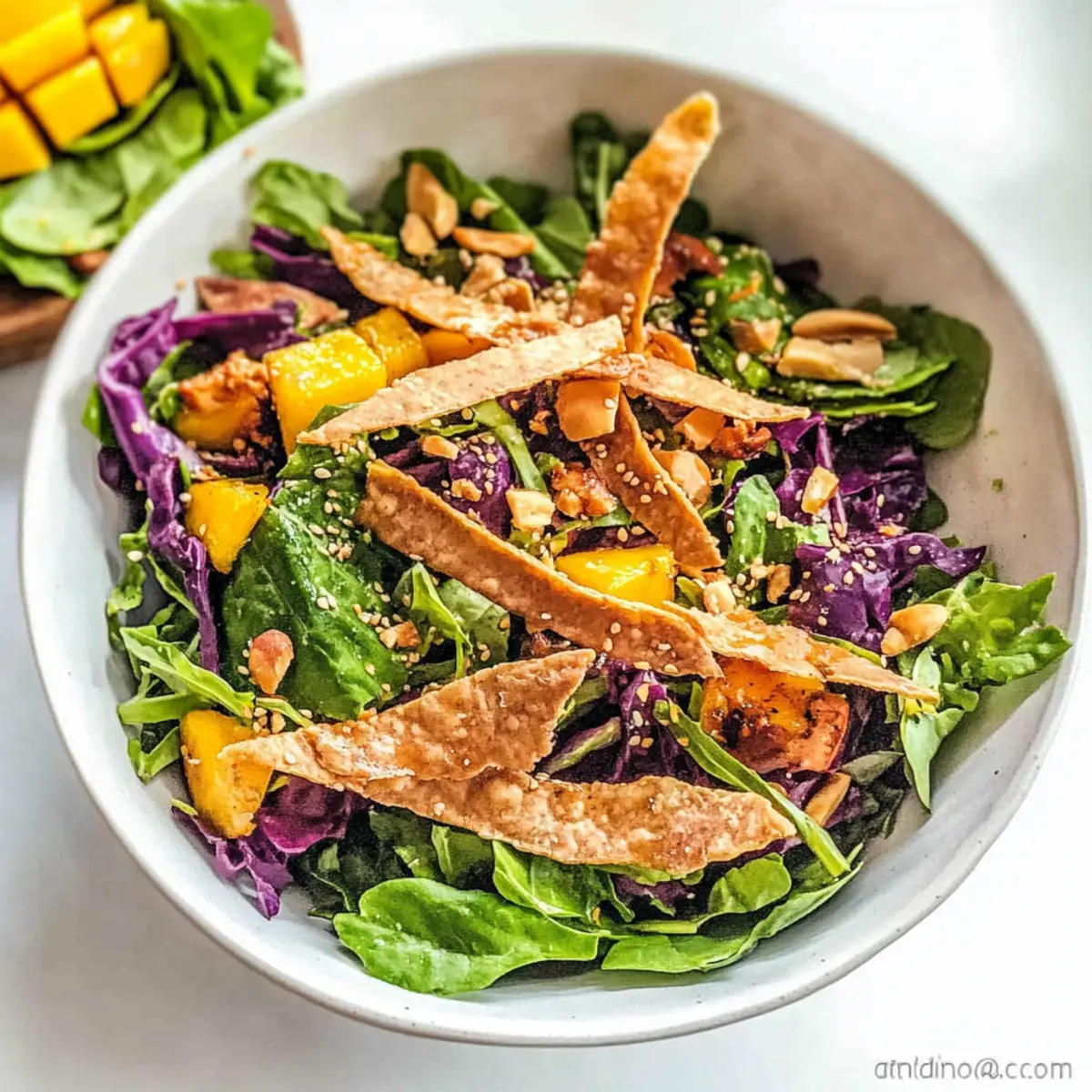 Thai Chopped Salad with Sweet Sesame Mango Dressing