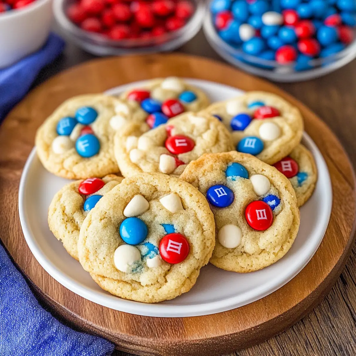 ed White And Blue M&M Cookies