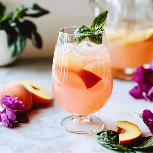 Peach Basil Lemonade