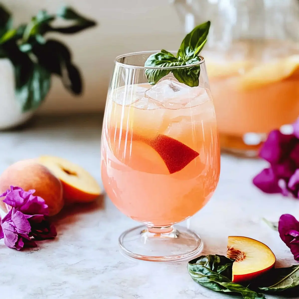 Peach Basil Lemonade