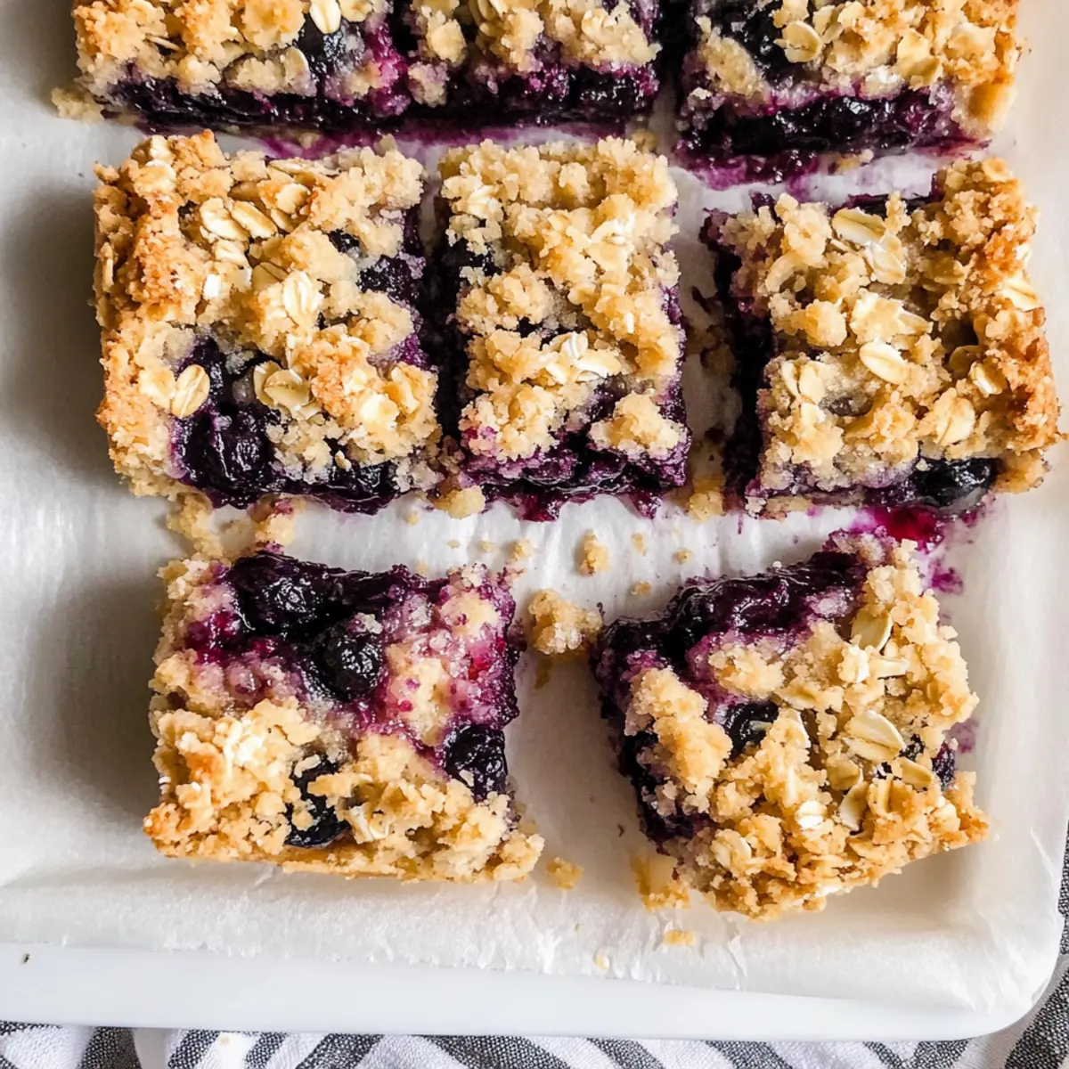 Blueberry Crumble Bars with Oats