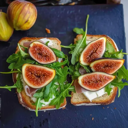Fig, Prosciutto and Brie Open-Faced Sandwich
