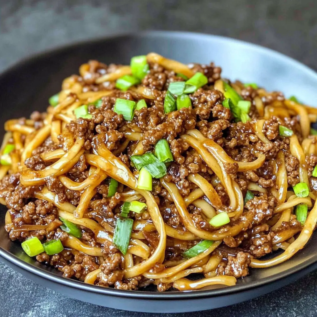 Mongolian Ground Beef Noodles