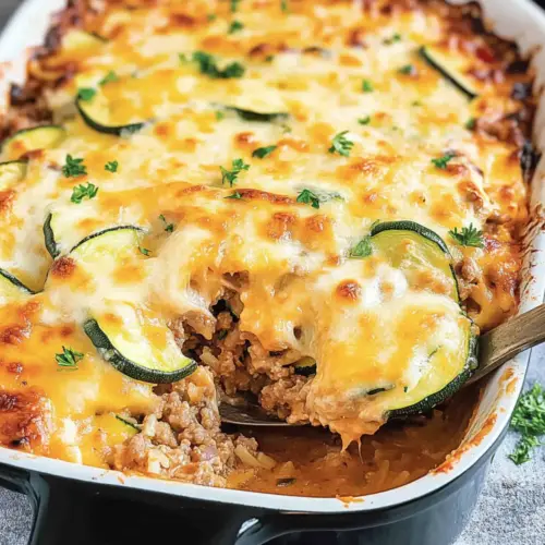 Ground Beef Zucchini and Rice Casserole