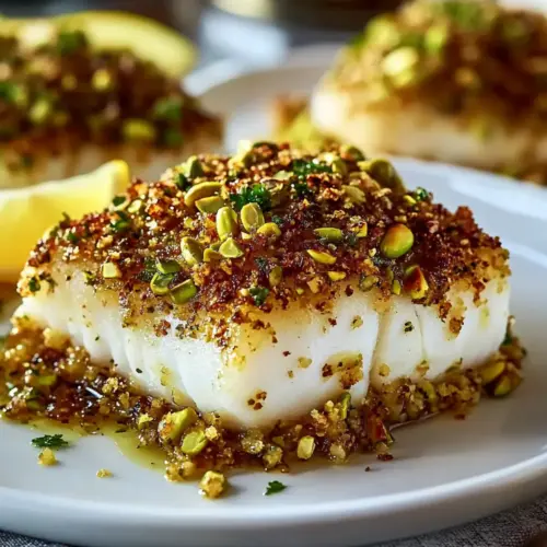 Pistachio Crusted Baked Halibut