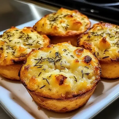 Golden Crust Garlic Rosemary Focaccia Muffins