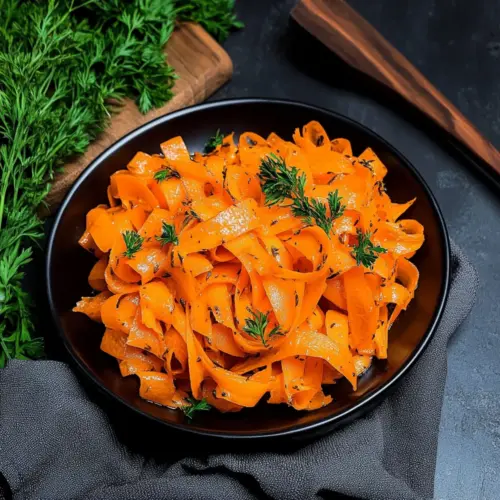 Carrot Ribbons with Rosemary Butter Sauce