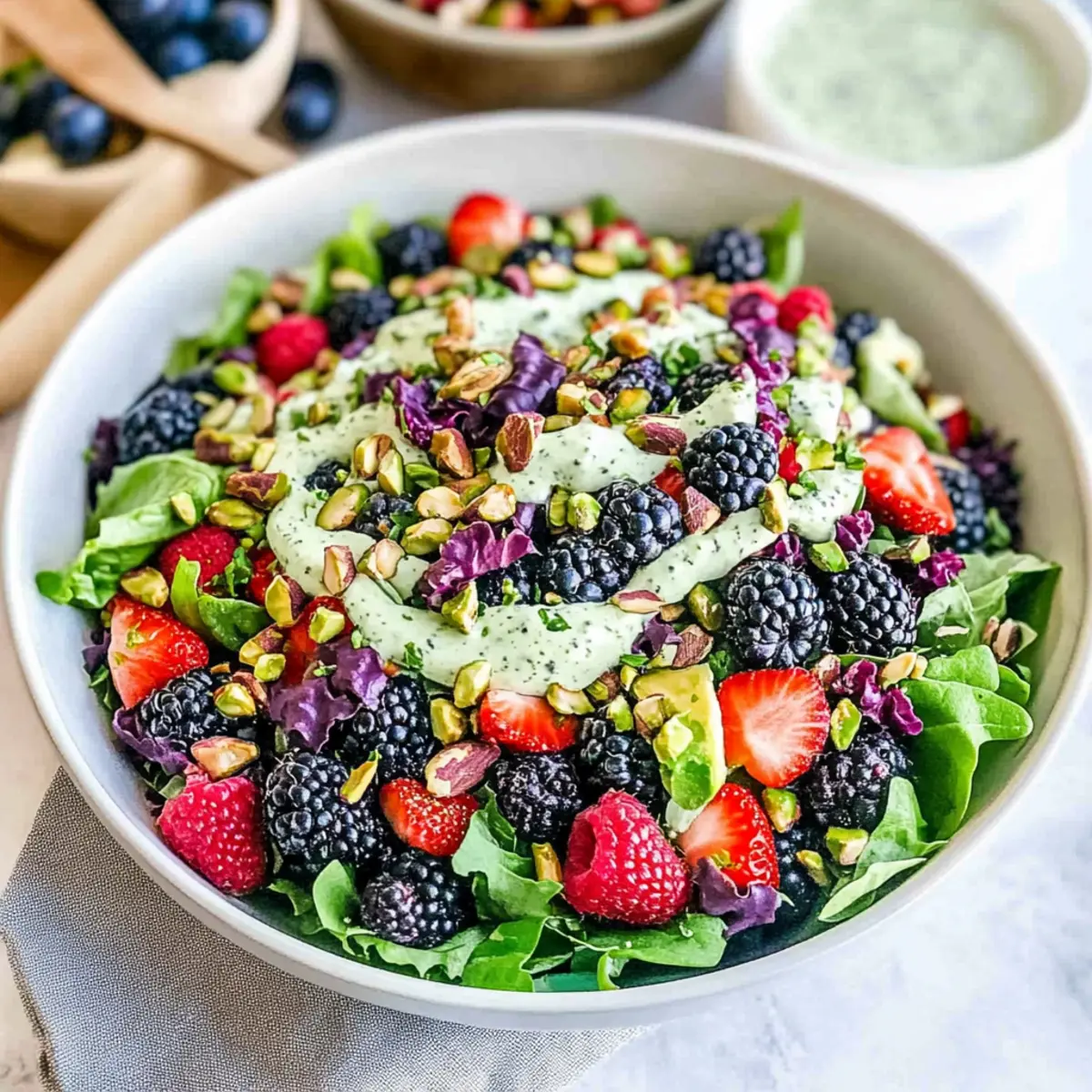 Berry Salad with Creamy Lemon Herb Dressing