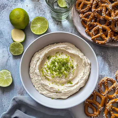 Margarita Dip with Salted Pretzels