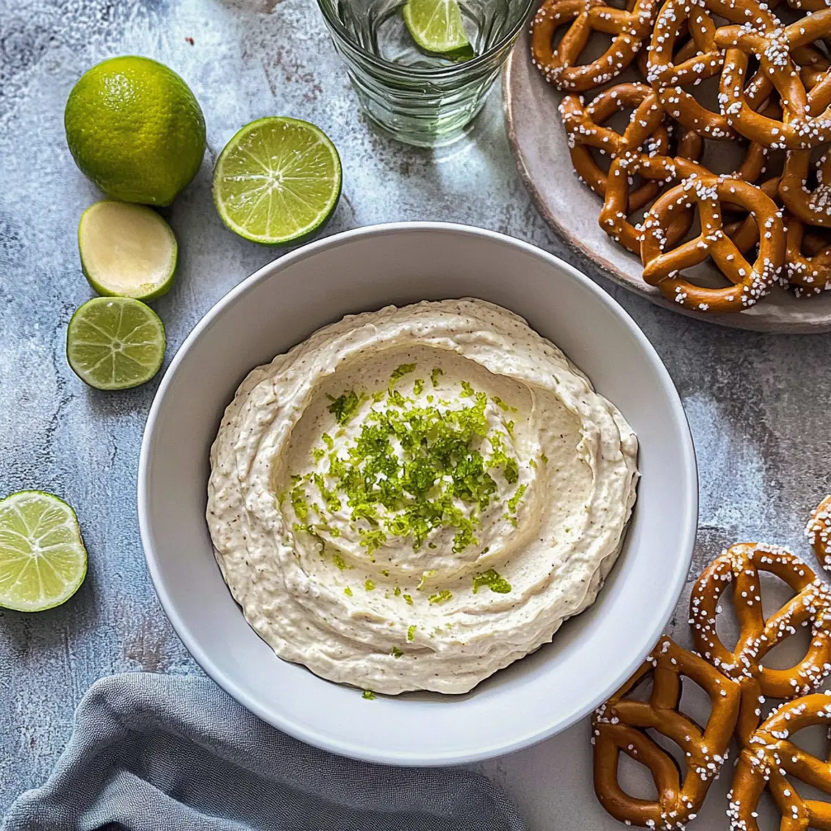 Margarita Dip with Salted Pretzels