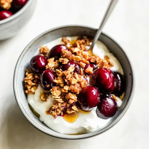 Roasted Cherry Yogurt Bowl