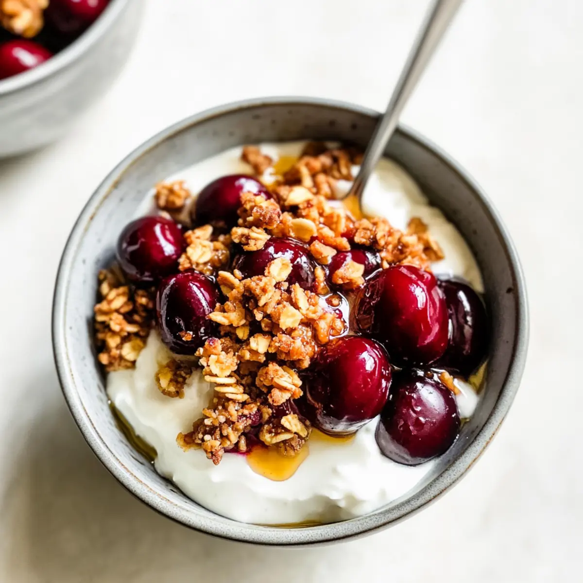 Roasted Cherry Yogurt Bowl
