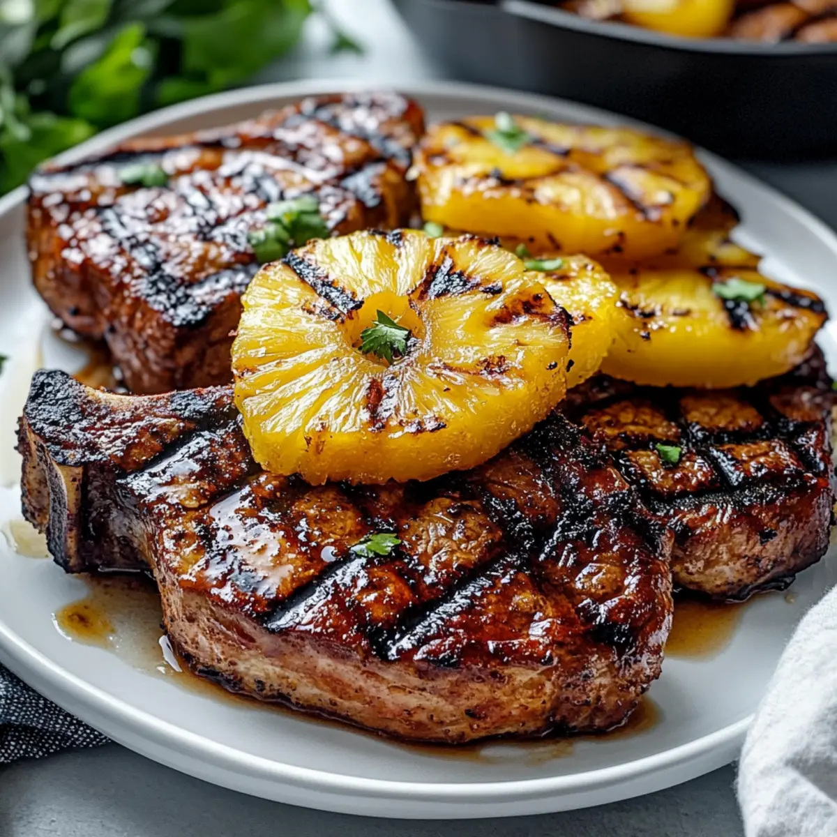 Pineapple Grilled Beef Chops